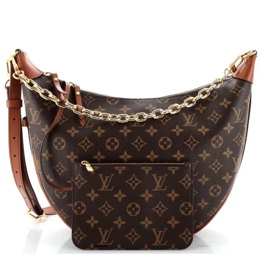 Louis Vuitton Loop Hobo GM Brown Monogram Shoulder Bag with Gold Hardware